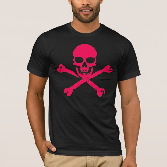 T-shirt Chemise rose de crâne (Devant)