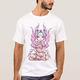 T-shirt Chemise rose de fée de ruban