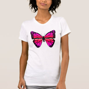 T-shirt Chemise rose de papillon