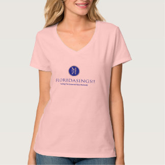 T-shirt chemise rose de v-cou de floridasings