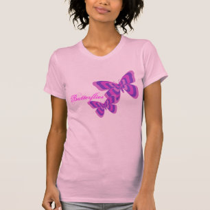T-shirt Chemise rose et pourpre de papillon