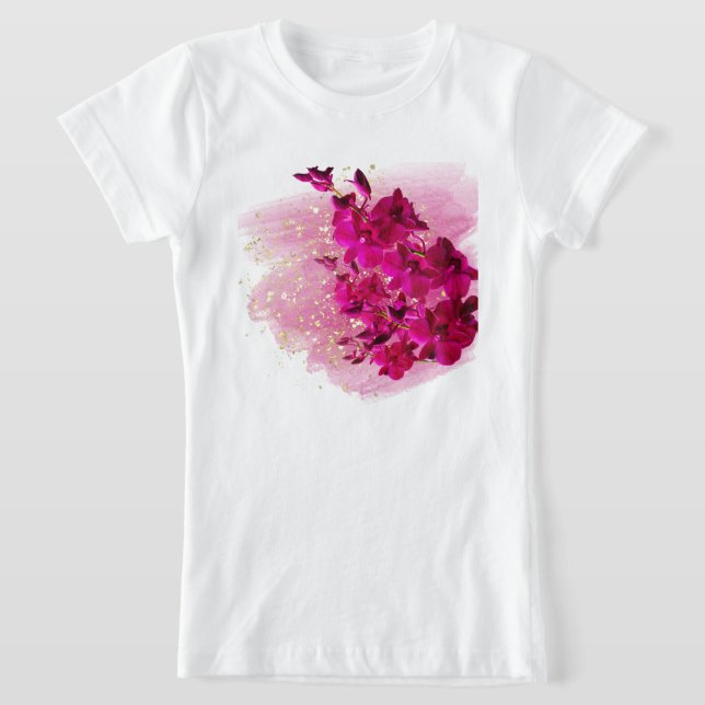T-Shirt Chemise rose fleurs (Poser)