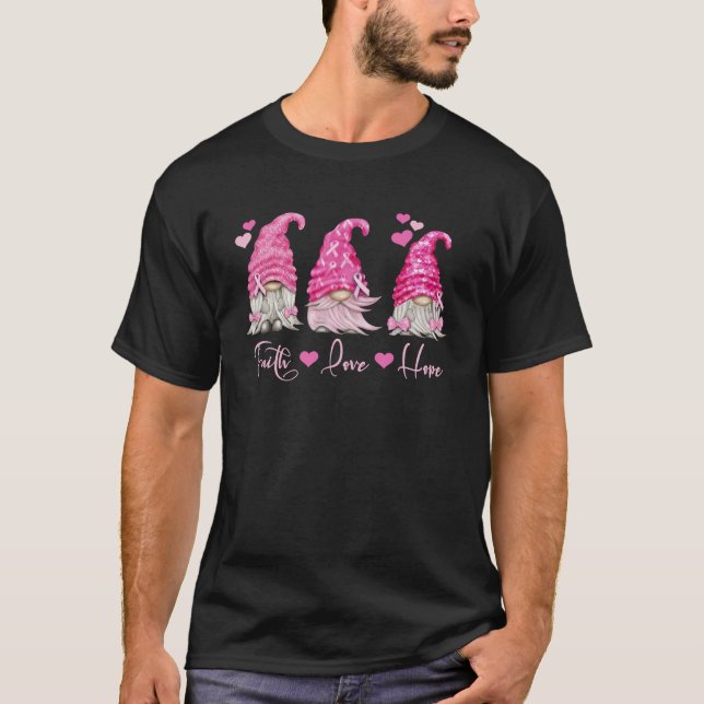 T-shirt Chemise rose Gnome Sensibilisation au cancer du se (Devant)