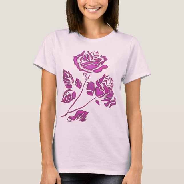 T-shirt Chemise rose rose précieuse (Devant)