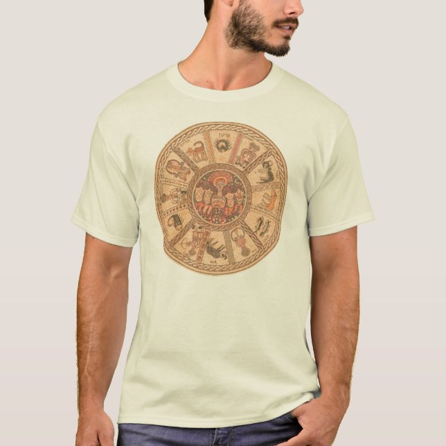 T-shirt Chemise : Roue hébreue israélienne de zodiaque (Devant)