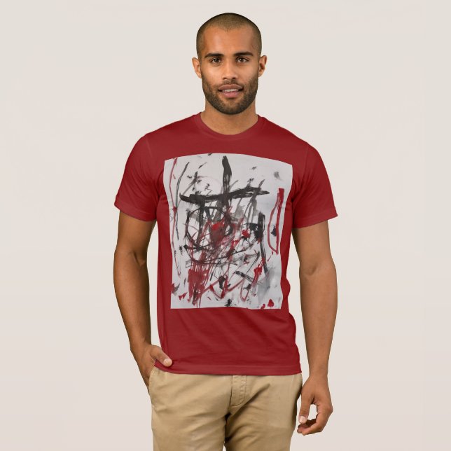 T-shirt Chemise rouge (Devant entier)
