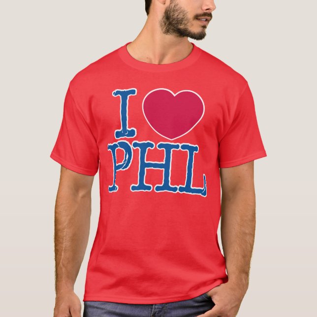 T-shirt Chemise rouge de chemise d'I <3 PHL (rouge/bleu) (Devant)