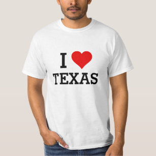 T-shirt Chemise rouge de coeur du Texas des textes d'amour
