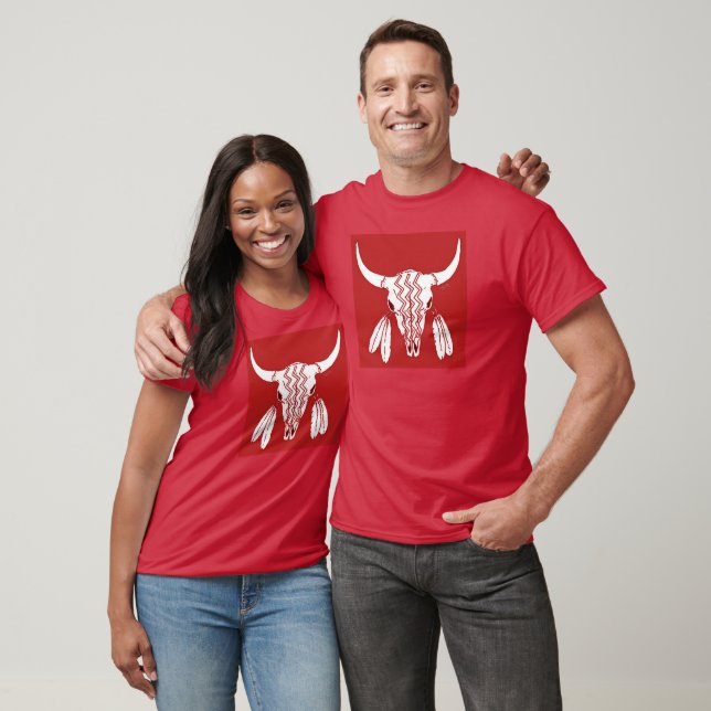 T-shirt Chemise rouge de danse fantôme de femmes buffles c (Unisexe)
