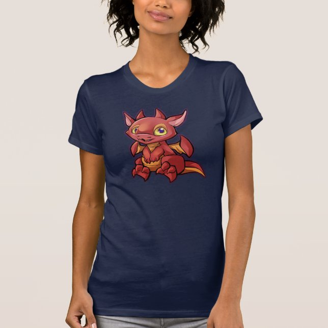 T-shirt Chemise rouge de dragon de Chibi (Devant)
