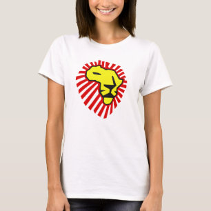 T-shirt Chemise rouge de l'Afrique de lion de jaune de