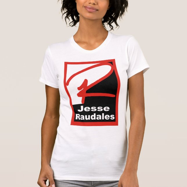 T-shirt Chemise rouge de logo de Jesse Raudales (Devant)