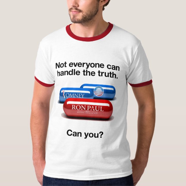 T-shirt Chemise rouge de pilule de Ron Paul (Devant)