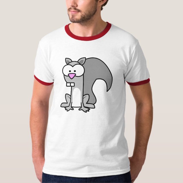 T-shirt Chemise rouge d'écureuil de douille (Devant)