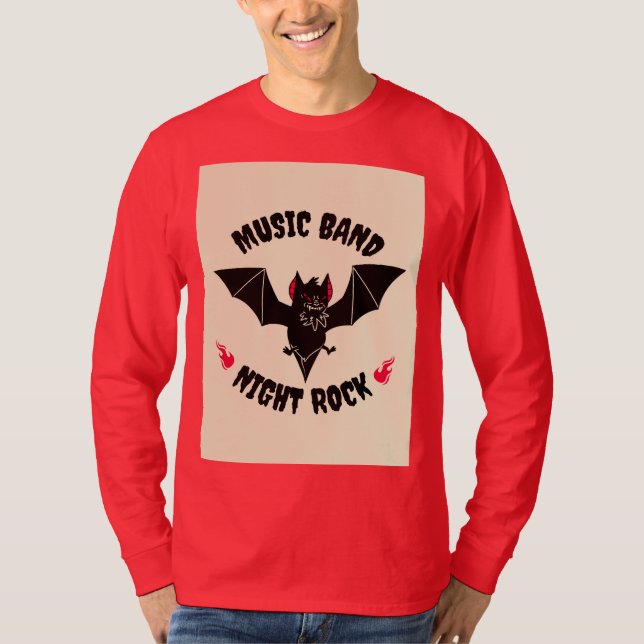 T-shirt Chemise rouge foncé à manches longues | Style déco (Devant)