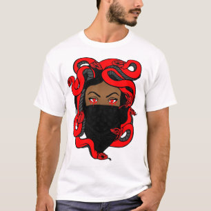 T-shirt Chemise rouge noir et blanc Medusa Head