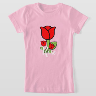 T-Shirt Chemise rouge Roses