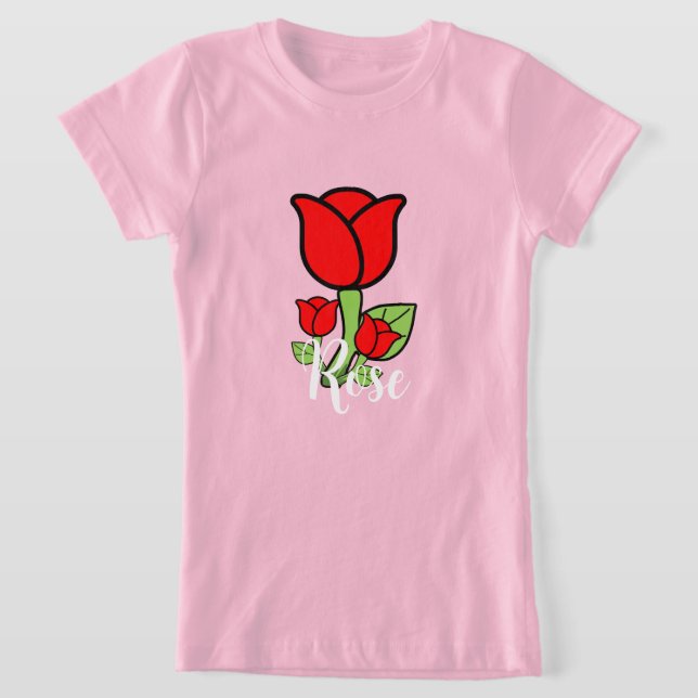 T-Shirt Chemise rouge Roses (Poser)