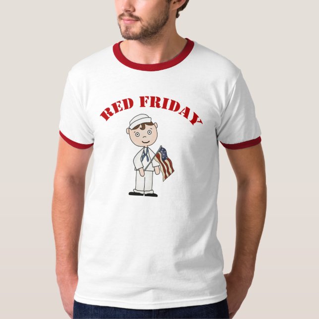 T-shirt Chemise rouge Vendredi (Devant)