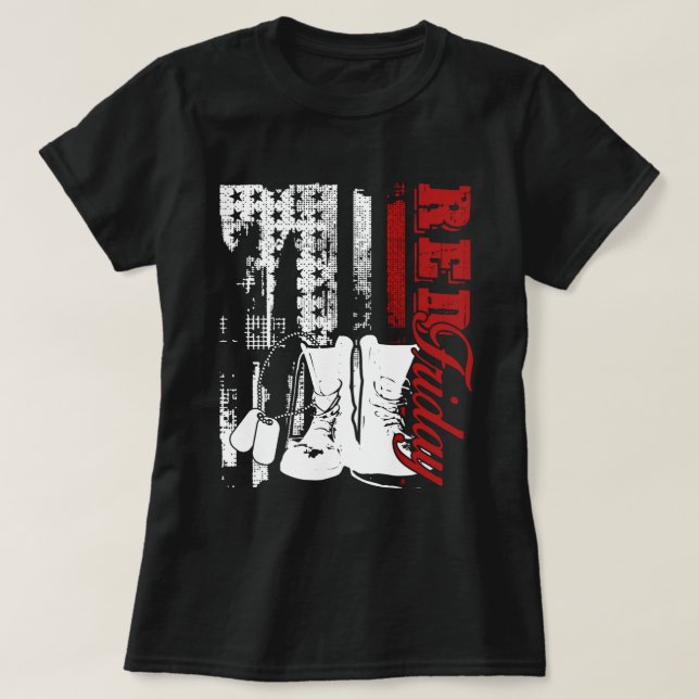 T-shirt Chemise rouge vendredi, rouge vendredi (Design devant)