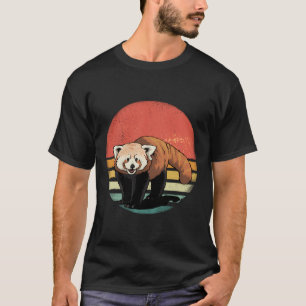 T-shirt Chemise rouge Vintage rétro Cool Panda Animal Lo