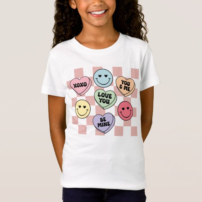 T-Shirt Chemise Saint Valentin Coeur de bonbons, Coeur de  (Devant)