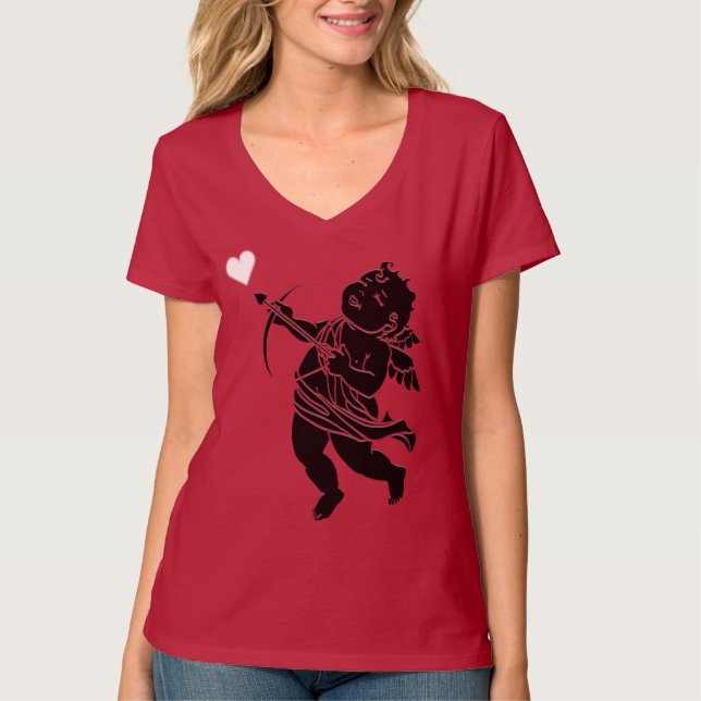 T-shirt Chemise Saint-Valentin Lady's Cupid Jersey Custom (Devant)