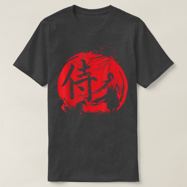 T-shirt Chemise Samurai Masque Samurai Mots Bushido Samura (Design devant)