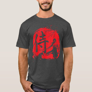 T-shirt Chemise Samurai Masque Samurai Mots Bushido Samura