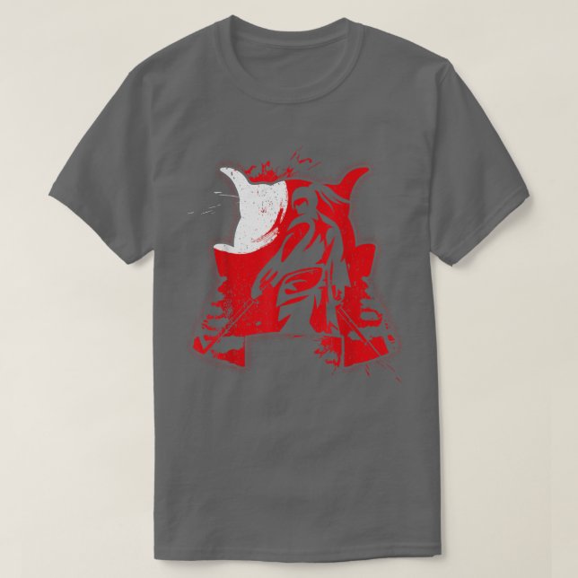 T-shirt Chemise Samurai Masque Samurai Mots Bushido Samura (Design devant)