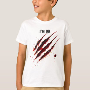 T-shirt Chemise sanglante Je suis OK Splatter sang déchiré