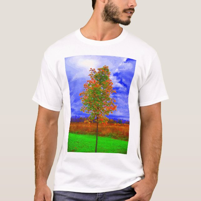 T-shirt chemise saturée d'arbre (Devant)