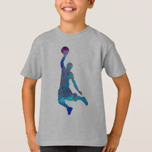 T-shirt Chemise sautante d'enfants de joueur de basket