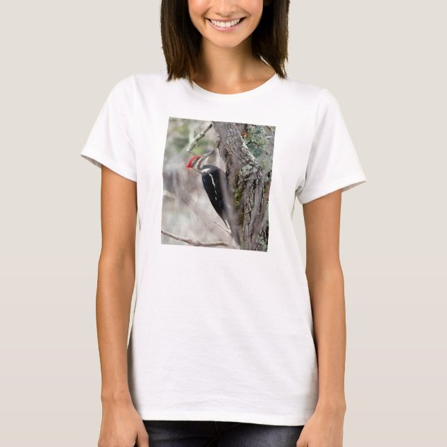 T-shirt Chemise sauvage d'oiseau : Pivert de Pileated (Devant)
