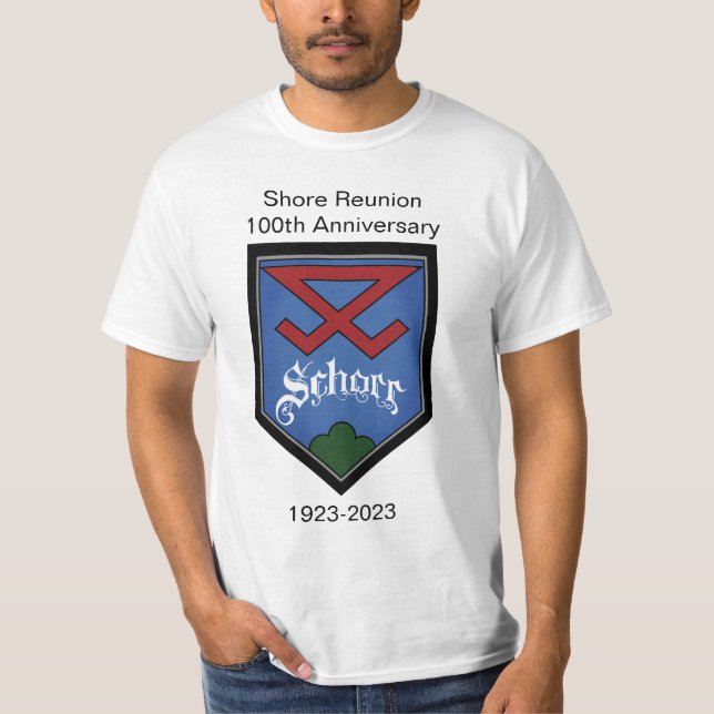 T-shirt Chemise Schorr Shield Reunion Anniversaire (hommes (Devant)