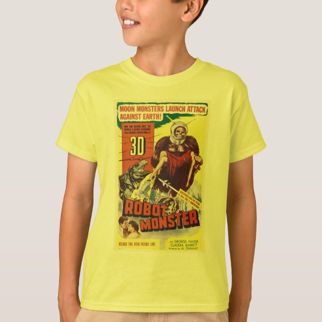 T-shirt Chemise Sci Fi MONSTER 3D ROBOT MOON (Devant)
