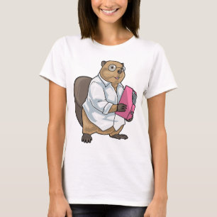 T-shirt Chemise secrétaire en forme de castor pour le bure