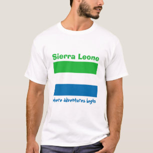 T-shirt Chemise Sierra Leone Drapeau + Carte + Texte