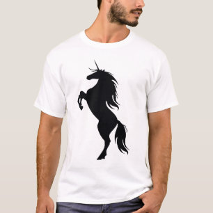 T-shirt Chemise Silhouette Unicorne Noire