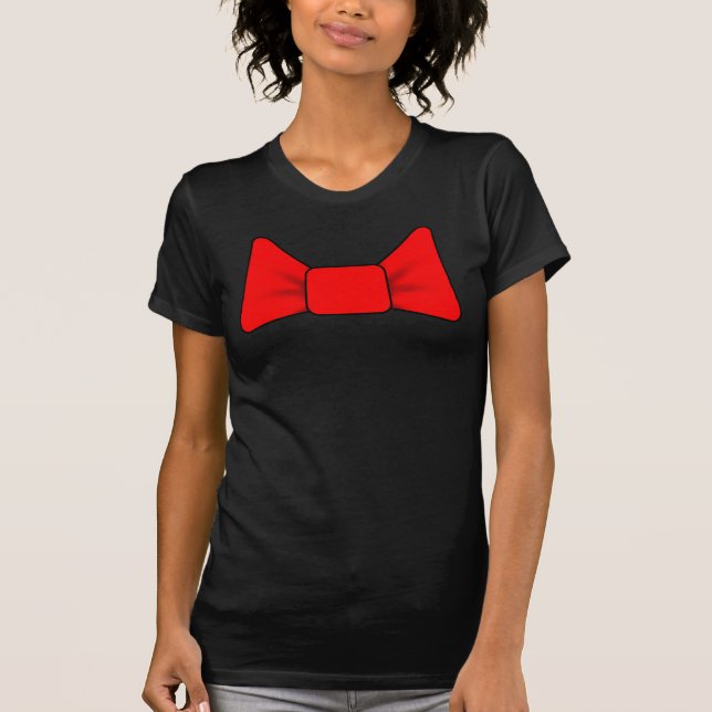T-shirt Chemise simple avec noeud rouge (Devant)