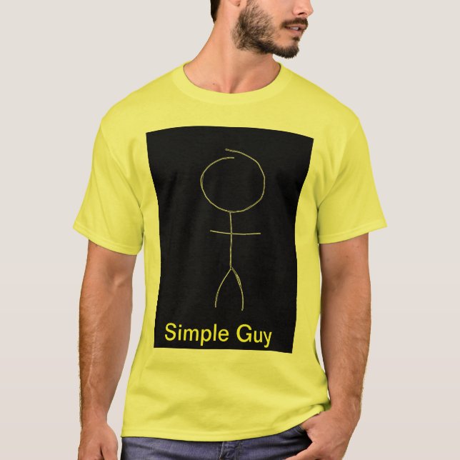 T-shirt Chemise simple jaune de type (Devant)