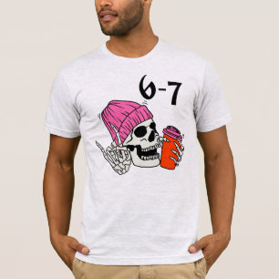 T-shirt Chemise Six Seven Skull Café Tee 6 7 Biker Skateur