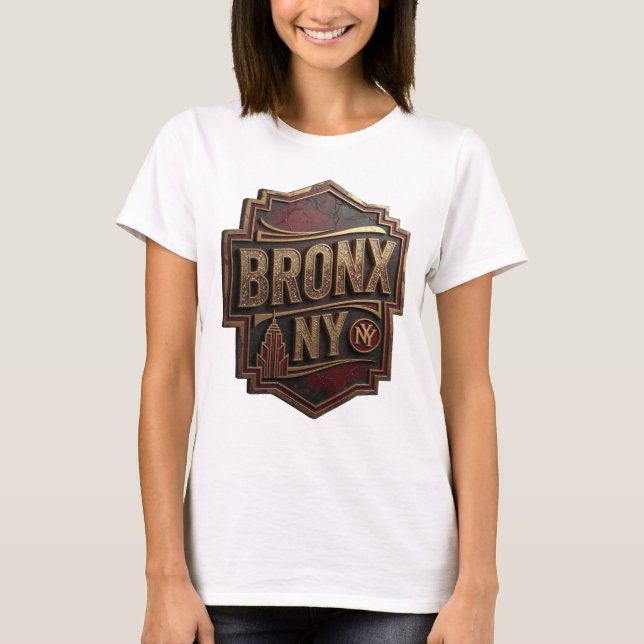 T-shirt Chemise slogan BRONX NY Or fin Sharp (Devant)