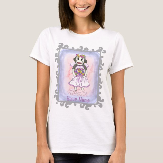 T-shirt Chemise Sock Monkey Mariée (Devant)