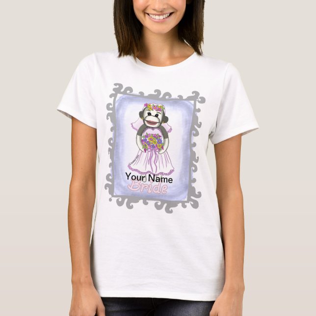 T-shirt Chemise Sock Monkey Mariée (Devant)