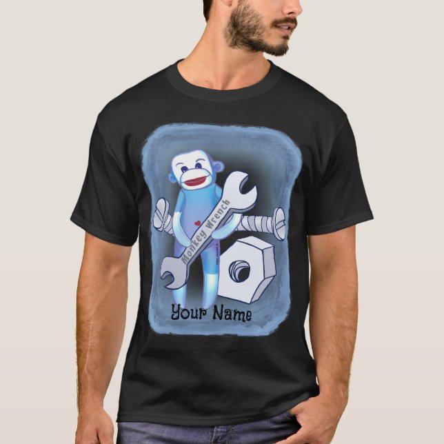 T-shirt Chemise Sock Monkey Wrench mécanicien (Devant)