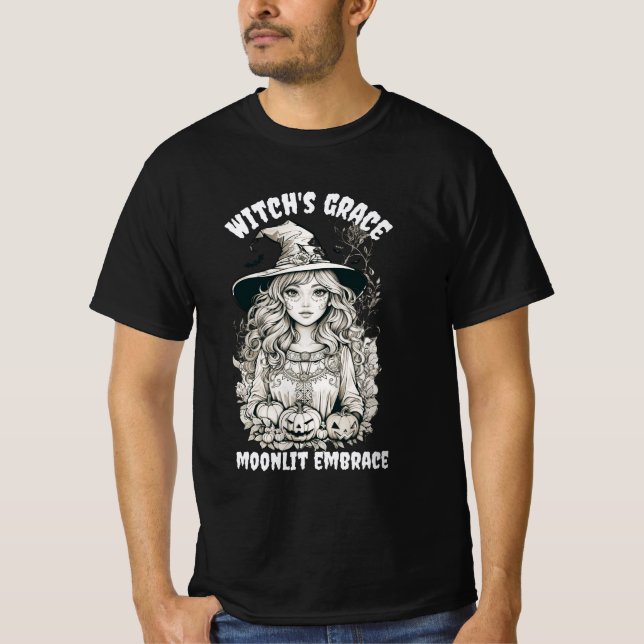 T-shirt Chemise sorcière Halloween | Chemises de chute Uni (Devant)