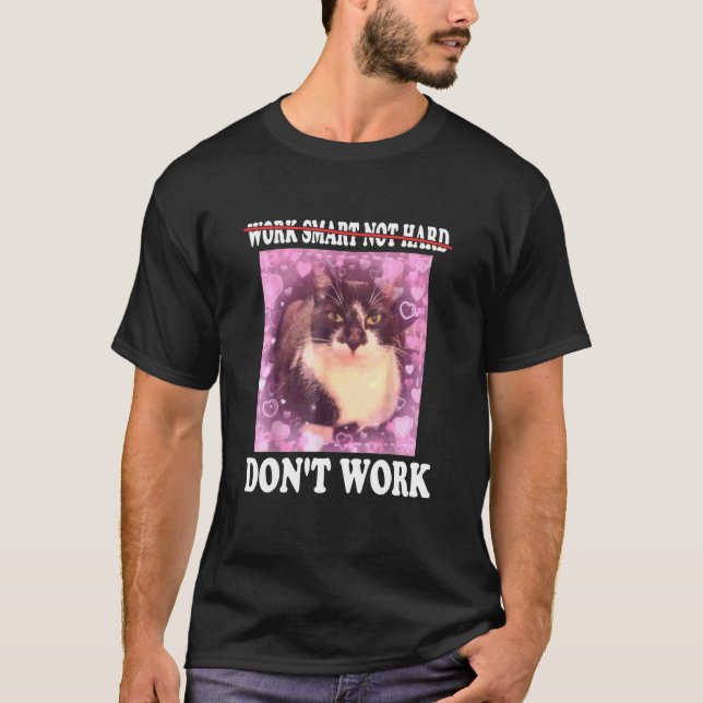 T-shirt Chemise Sotte Avec Chat Ne Fonctionne Pas (Devant)