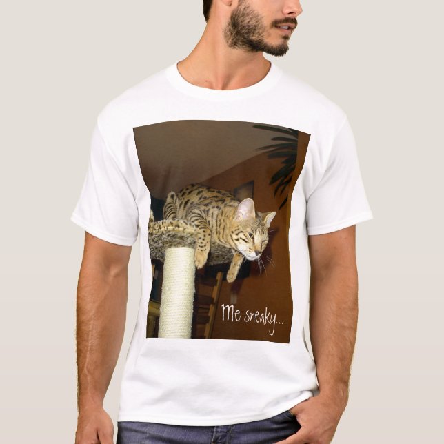 T-shirt Chemise sournoise de chat de la savane (Devant)