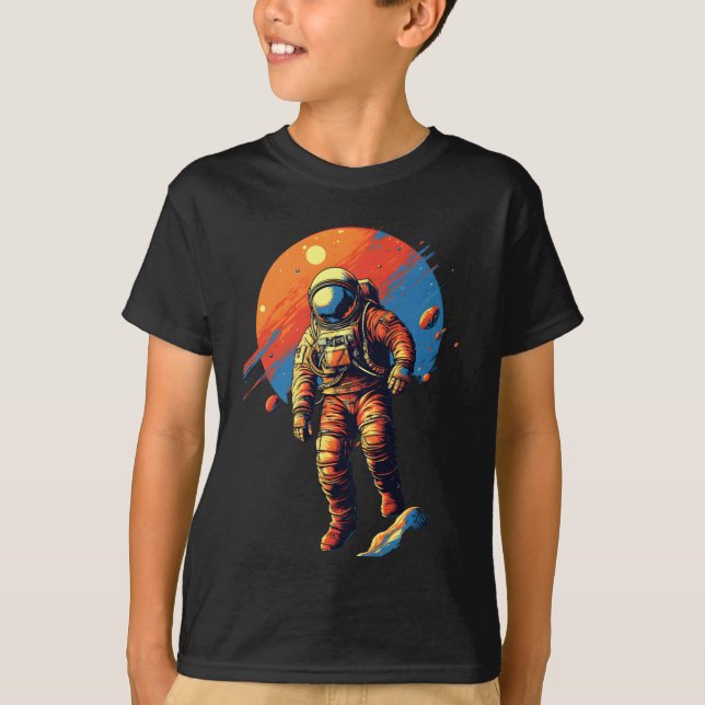 T-shirt Chemise spatiale astronaute pour enfants (Devant)